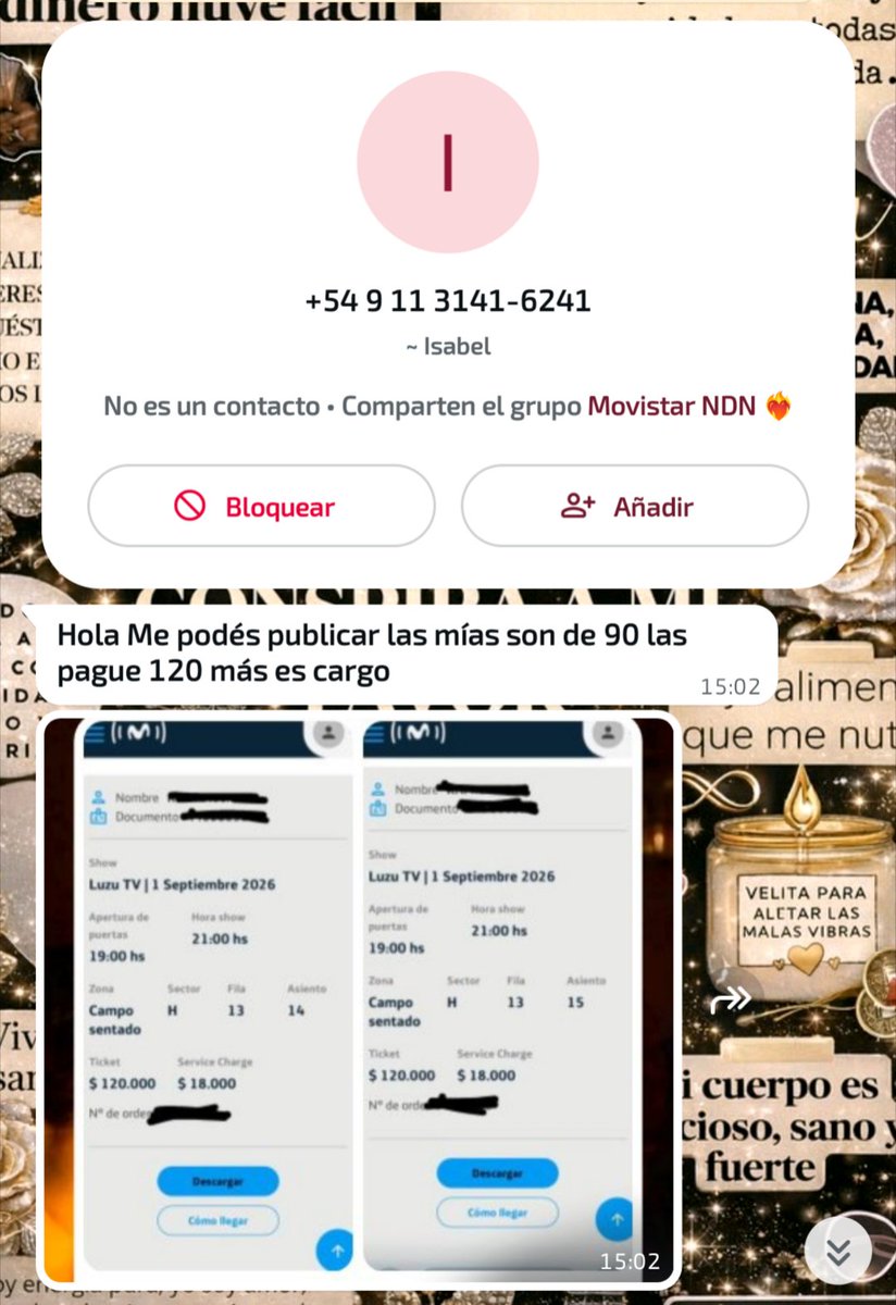 gourniasap's tweet photo. Otra chica por acá que necesita vender 2 entradas!! Aprovechen que ya no hay más! #NDNMovistar 🩷 https://t.co/xOmGldVoLU