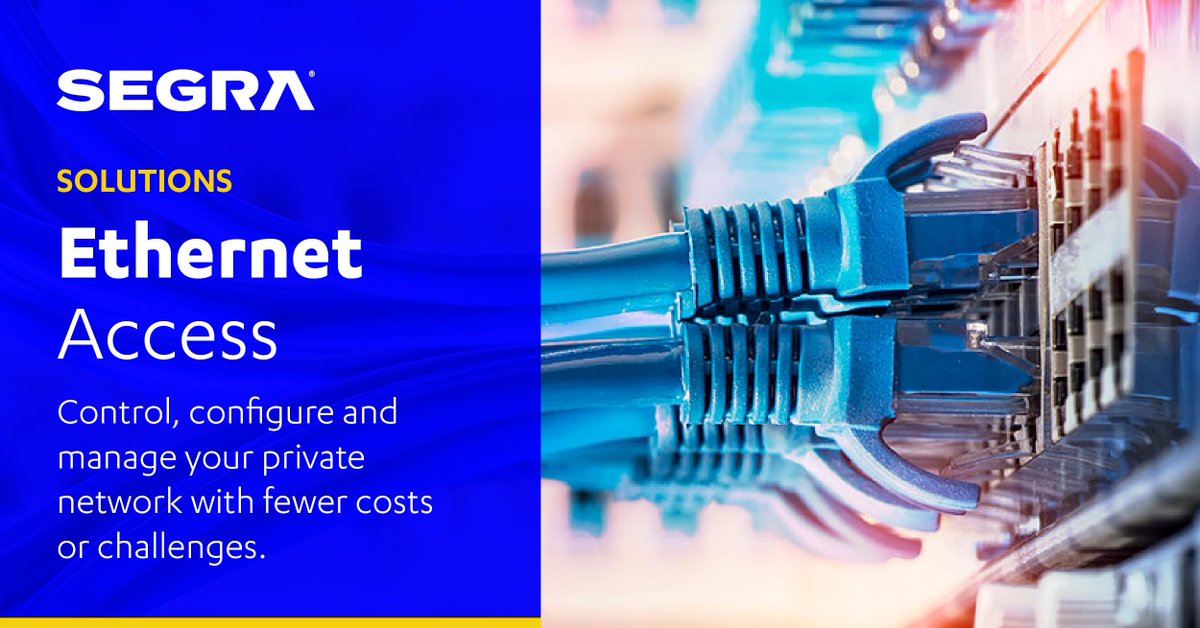GoSegra's tweet photo. More locations shouldn't mean more network complexity. 

See how Segra Ethernet Access delivers dedicated, private connectivity that scales with your business. https://t.co/mpKAFhYsYB 

#GoSegra #Ethernet https://t.co/9mDwecVmIm