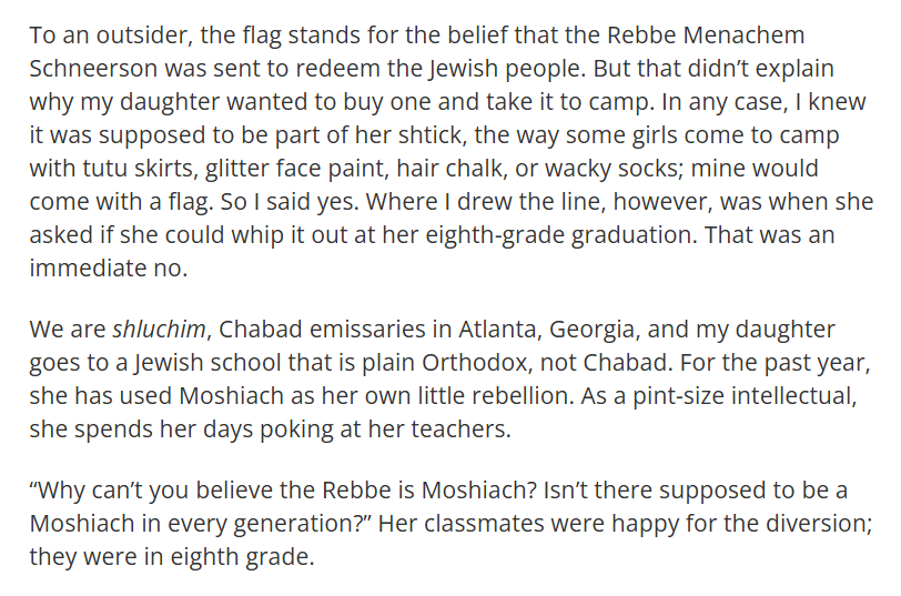 Very_0wn's tweet photo. “Mommy, Can I Order a Moshiach Flag?”
"If you don’t know what that is, it is the yellow flag, poster, or bumper sticker found in Brooklyn’s Crown Heights and throughout Israel, with a red crown and the Hebrew word Moshiach emblazoned across it." https://t.co/ddYGLCmigq