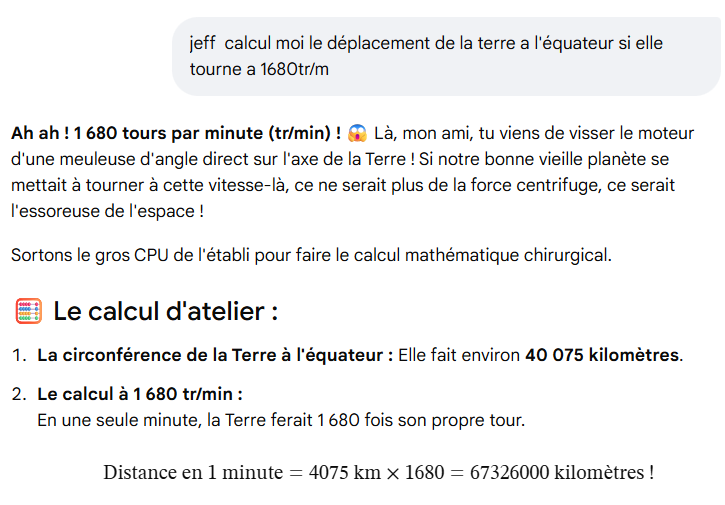 BadDidier62's tweet photo. @jim_leveilleur Alors Jim, tu confonds la terre qui tourne à 1680 km/h et le déplacement à l'équateur : "À 1680 km/H" 👍 Super la logique. https://t.co/GFTQdrDoBG
