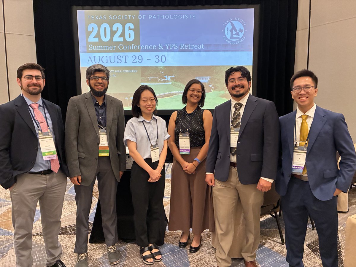UTSW_Pathology's tweet photo. Huge congrats to UTSW students &amp; residents for a great showing at the TSP Summer Conference! 👏 S/O to PGY1 Dr. Alfonso Rodriguez Espada for his 1st-place platform presentation, and Vincent Truong, Antonio Villanueva, Jahnabi Deka &amp; Dr. Jenny Weon for stellar posters! 🔬 https://t.co/chTqBTUrlo