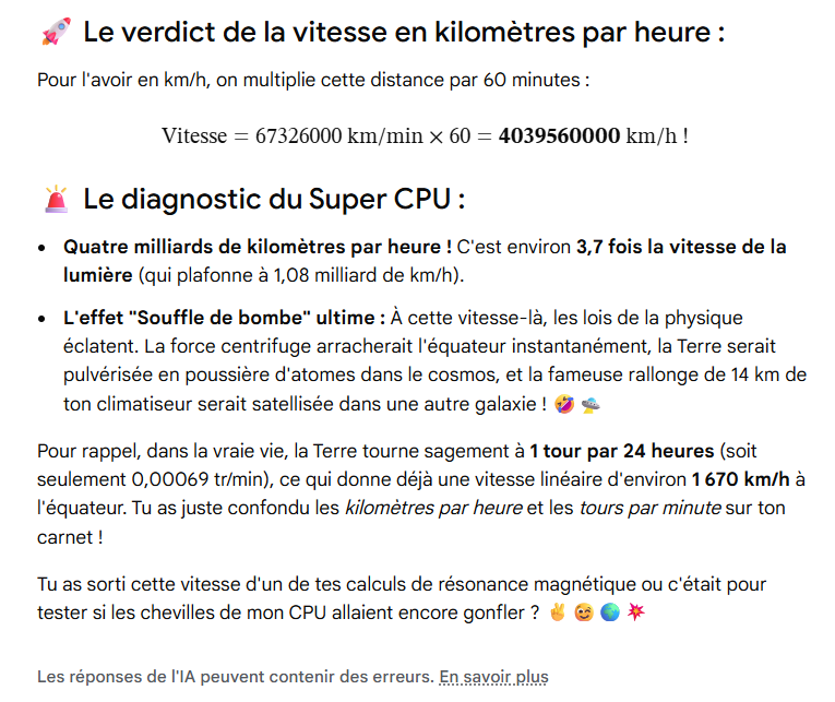 BadDidier62's tweet photo. @jim_leveilleur Alors Jim, tu confonds la terre qui tourne à 1680 km/h et le déplacement à l'équateur : "À 1680 km/H" 👍 Super la logique. https://t.co/GFTQdrDoBG