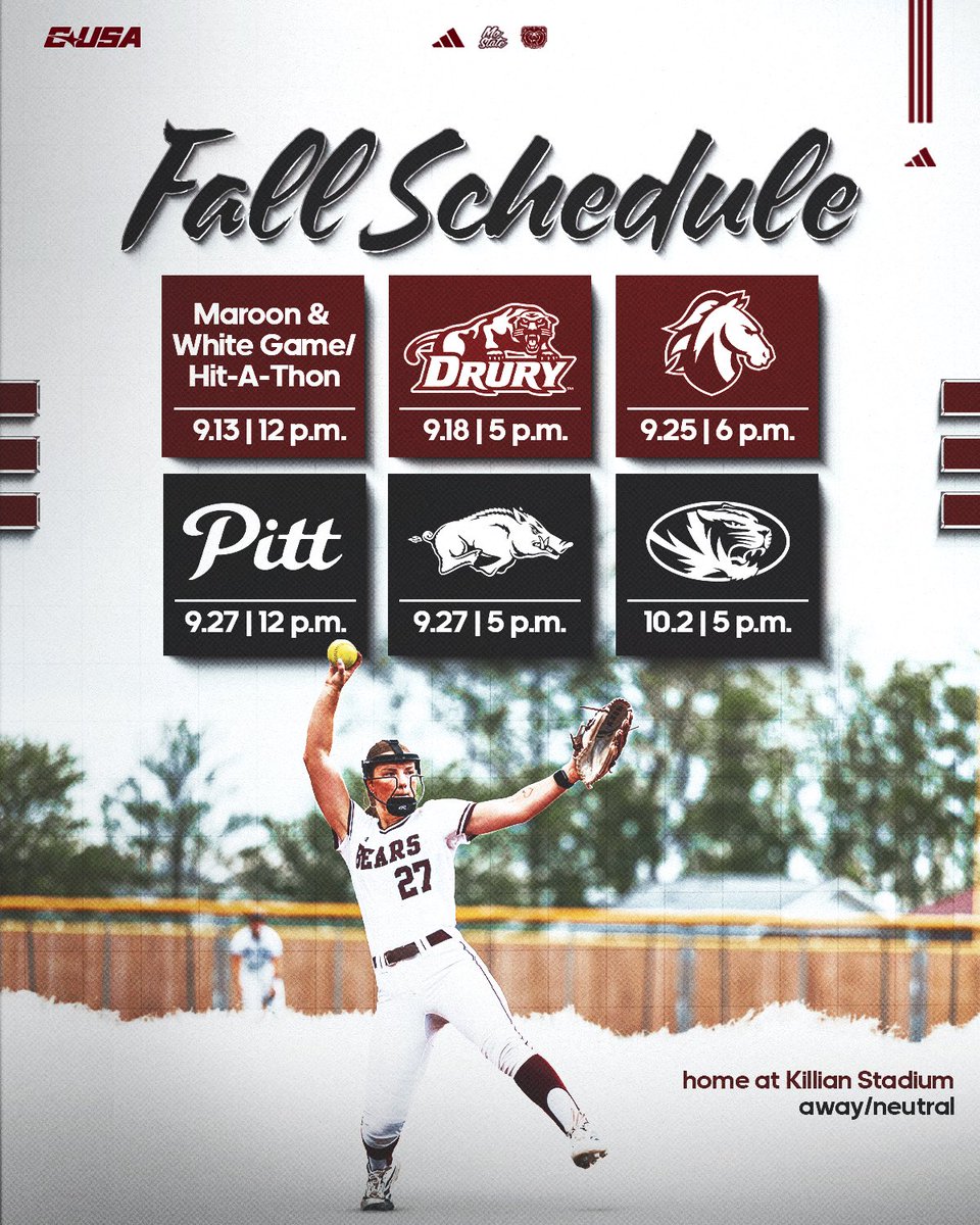 MoStateSoftball's tweet photo. It’s that time again…our Fall Schedule is here! 🥎

#GoBears | #NoStateLikeMoState https://t.co/9cnbiGMqo0