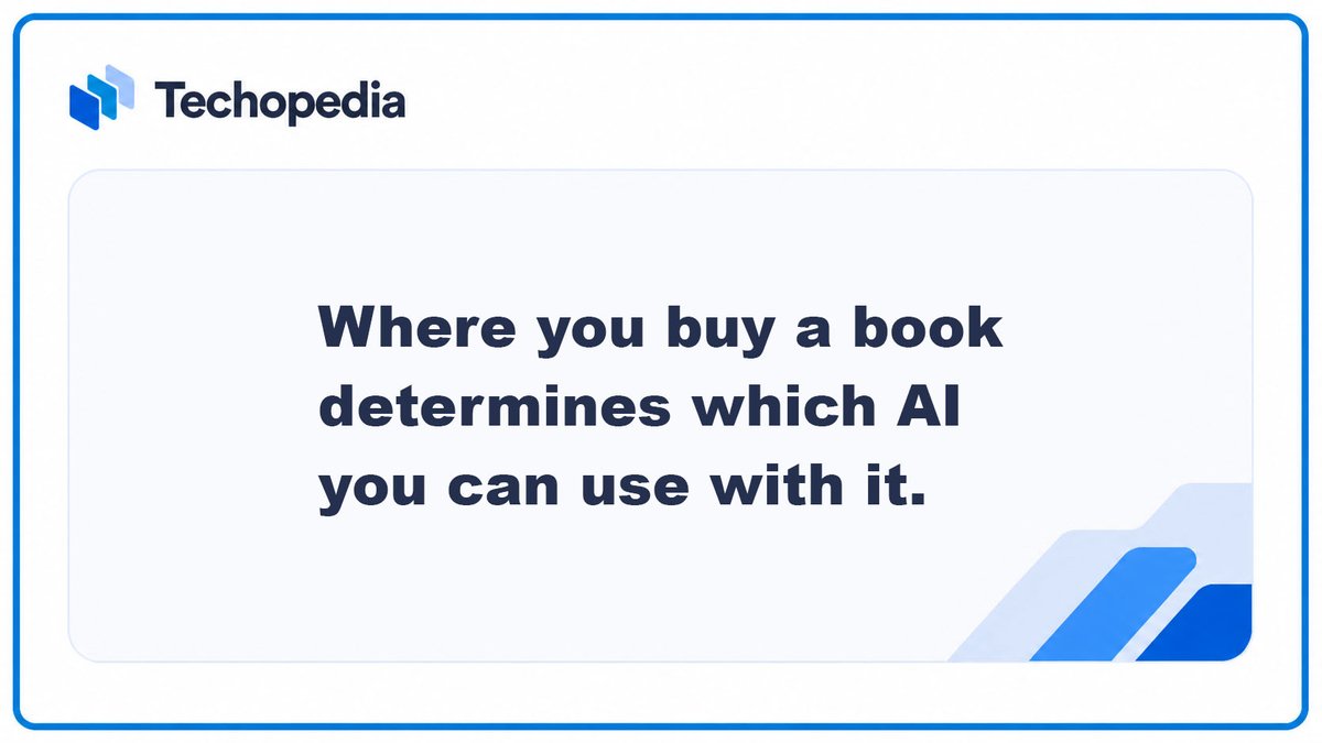techopedia's tweet photo. https://t.co/lKNMy7yHWT

Even before AI, buying an ebook often meant committing to a given hardware platform. Now, it will also determine which AI you can use to help you make use of the content. Google has launched "Expert Intelligence" which helps you form connections between what you're currently reading and what you've previously read, or written yourself. The catch, however, is that it only works with books purchased directly from Google.