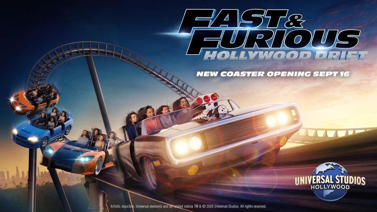 DiscussingFilm's tweet photo. ‘FAST &amp; FURIOUS: HOLLYWOOD DRIFT’ will officially open at Universal Studios Hollywood on September 16. https://t.co/znddAz1TQD