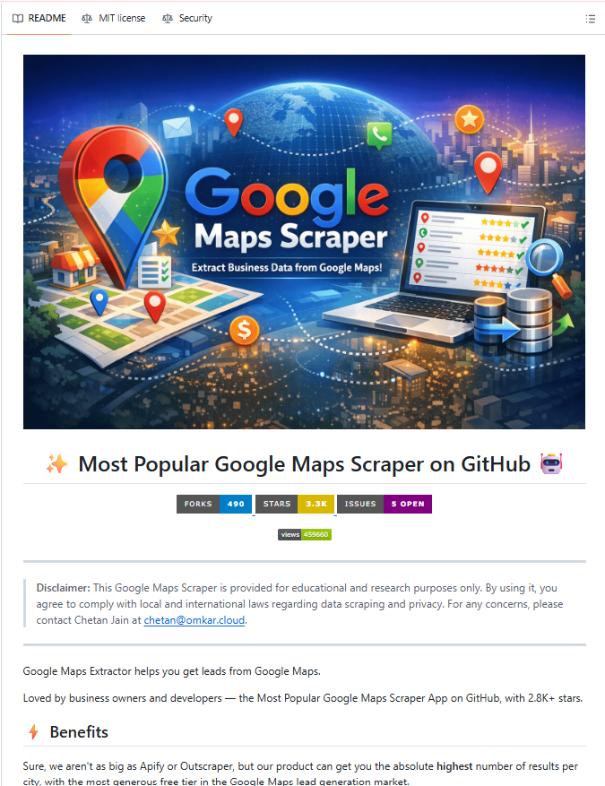 RodmanAi's tweet photo. HOLY SHIT, GOOGLE MAPS HAS A LEAD GEN MODE. 💀

This open-source GitHub repo can extract 50+ data points from Google Maps business listings.

You can pull things like:

→ Business details
→ Phone numbers
→ Emails
→ Social profiles
→ Reviews & ratings
→ Locations and other listing data

Basically, instead of opening hundreds of listings manually, you can collect the data in one go.

Already at 3K+ GitHub stars.

Pretty useful for local research, prospecting, and lead generation.

Repo in the comments 👇