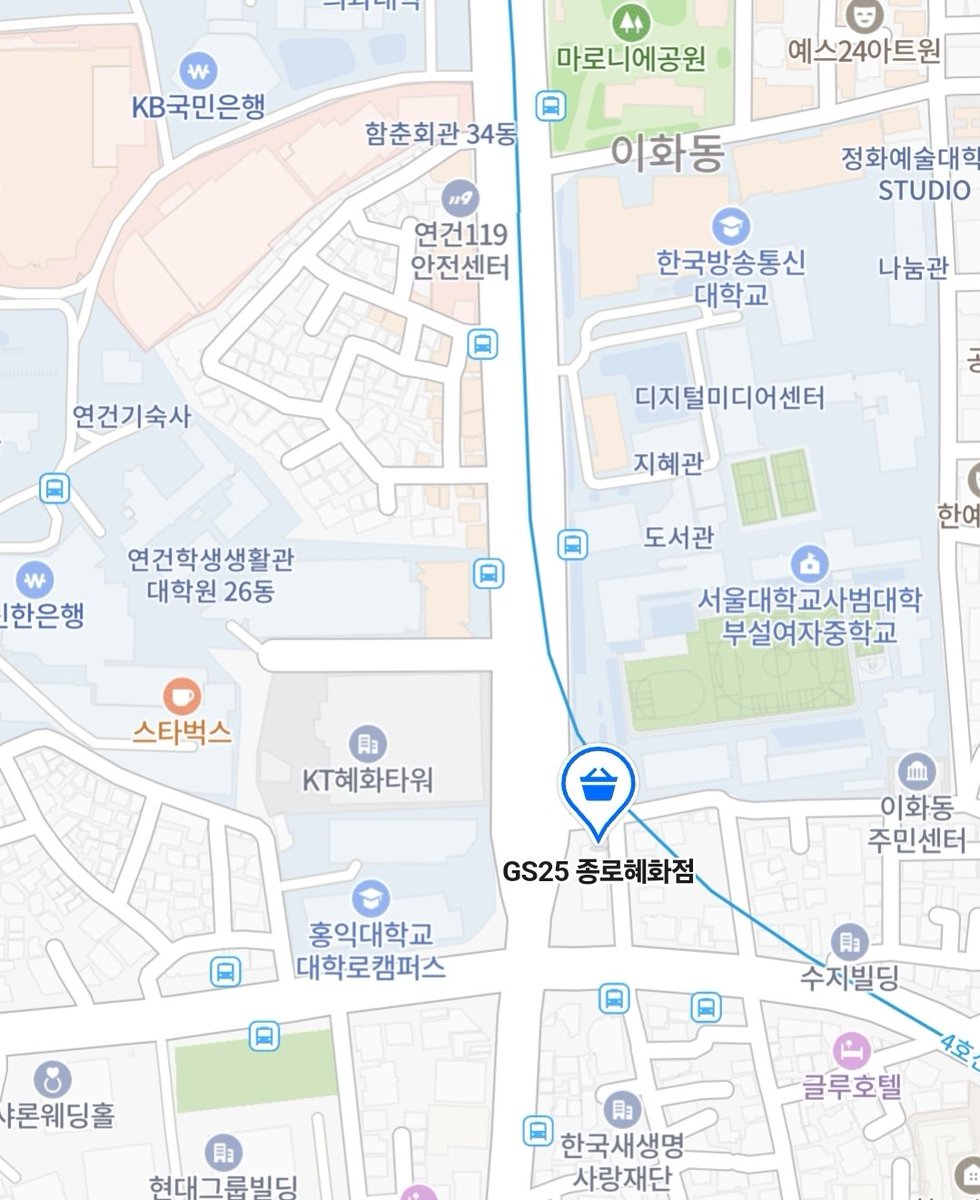 owor__'s tweet photo. 장애인한테 물건 안판다고 출입문 잠그고, 영업방해로 손님을 신고한 대학로 GS편의점이 있단다....
어이가 없어서 어딘지 찾아보니까
방통대 옆, 홍아센 맞은편이네. https://t.co/D1XqtudFWy