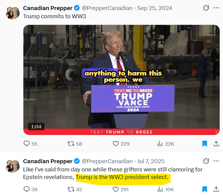 PrepperCanadian's tweet photo. Me, when Alex Jones was claiming Trump was the savior. 

Stop listening to these people. https://t.co/5JqrIW3Yq6