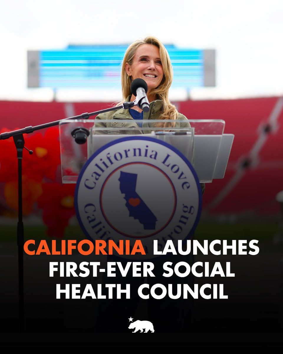 JenSiebelNewsom's tweet photo. BIG NEWS: California just launched its first-ever Social Health Council!

We’re one of the first states in the nation to prioritize social health alongside physical and mental health, bringing leaders across sectors together to build a statewide roadmap for stronger connection and belonging.
