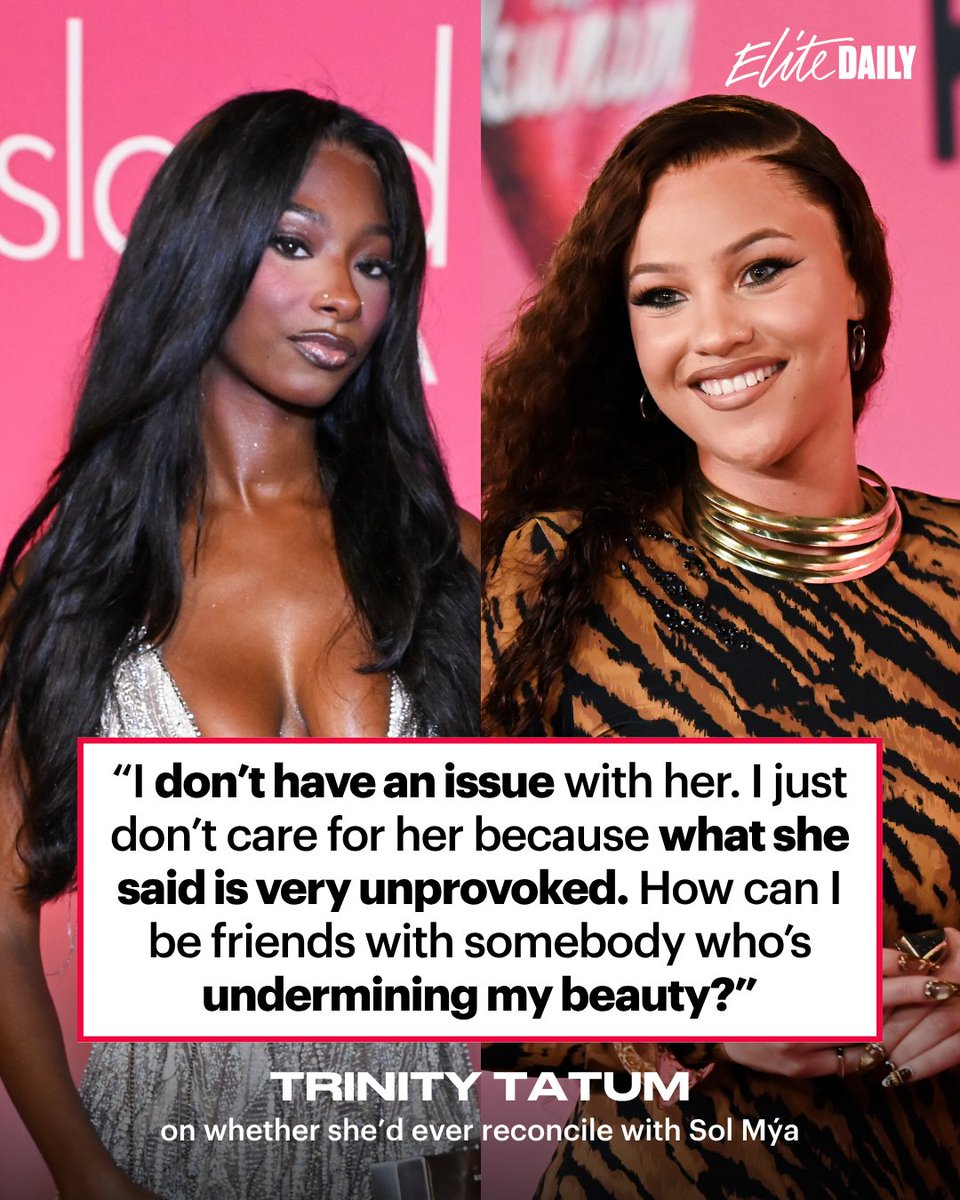 EliteDaily's tweet photo. #TrinityTatum opened up about whether she'd ever reconcile with #SolMya after her comments about the #LoveIslandUSA winners following her exit from the villa.
Photos: Getty / Quote: Interview Magazine https://t.co/lmZ7NdrW3K
