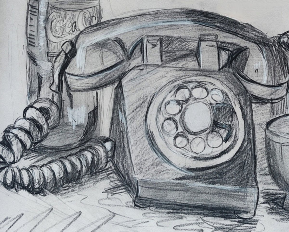 miitersaw_'s tweet photo. I don't know why I've grown quite fond of this yellow rotary phone. I've drawn her like 4 times now. she's not a vibrant yellow anymore as she's a bit worn from age.. but she's still beautiful and i always try to draw her as bright of a yellow as I can https://t.co/4wzguv5Oku