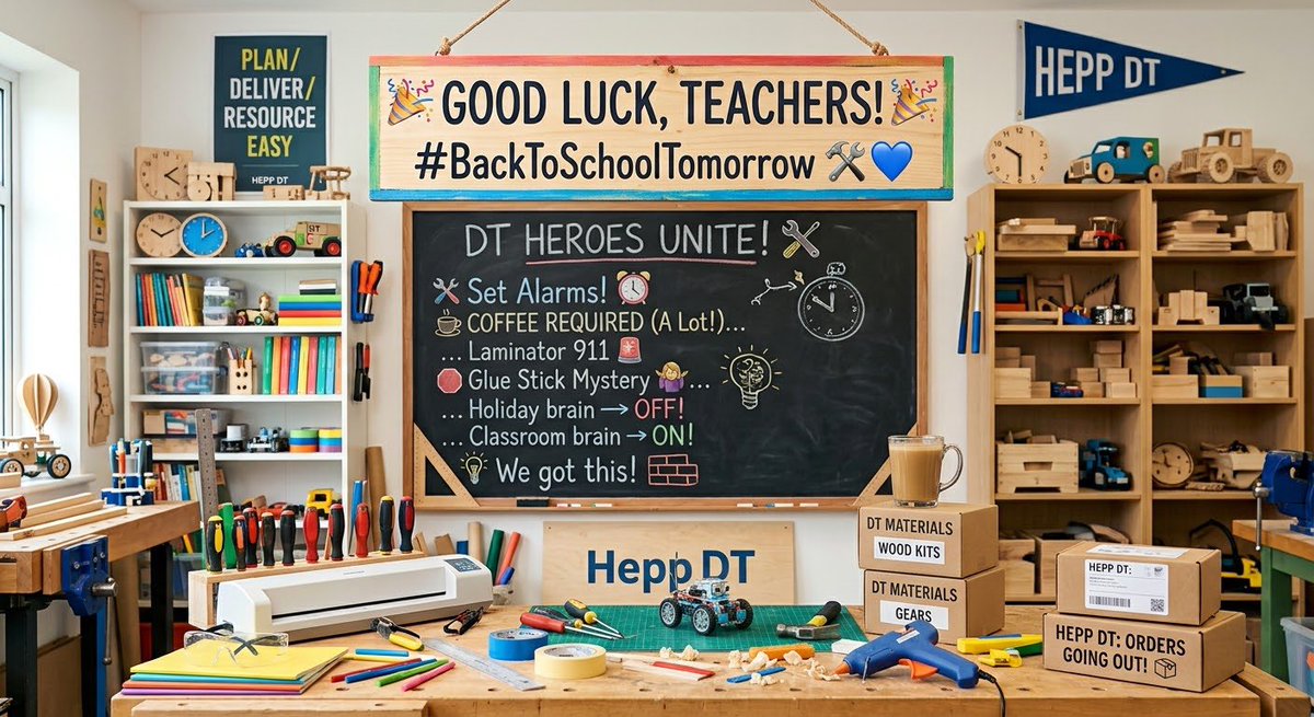 heppdt's tweet photo. Set the alarm, hide the holiday snacks &amp; grab a huge coffee… it’s officially Back to School Eve! ⏰☕️
Good luck to all teachers heading back tomorrow! 🎒🙌
May your laminator never jam, your coffee stay warm, and your glue sticks survive the week! 🛠️🎨💪
#BackToSchool #HeppDT https://t.co/1Q8wNwaxPI