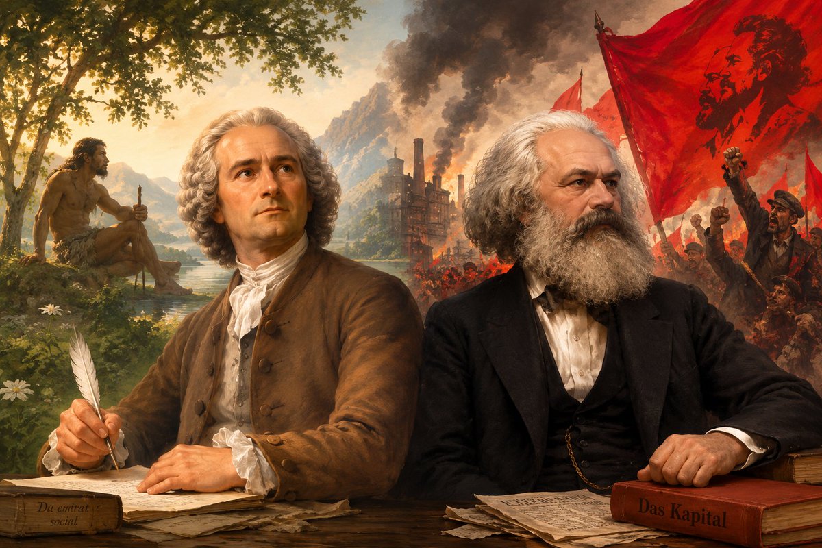 CreativeDeduct's tweet photo. One of the left’s most destructive ideas is that private property creates conflict between us and that if we simply got rid of it we would all just get along.

It all started with Jean-Jacques Rousseau. He believed that man is born good and free but is everywhere corrupted by society - especially by private property. In his Discourse on the Origin of Inequality (1755) he painted the “noble savage” as a gentle, self-sufficient being living in harmonious nature, untroubled by greed or envy. The fall from grace, Rousseau claimed, began the moment someone fenced off a piece of land and declared “This is mine”.

This romantic vision became the emotional foundation for much of modern collectivism. Karl Marx shared the optimistic view of human nature, arguing that ending capitalism would liberate man from alienation, allowing people to stop seeing themselves as competitive individuals and instead live as part of a harmonious collective. If private ownership corrupts naturally good human beings, then abolishing or severely restricting it must restore virtue and equality.

But Rousseau’s noble savage is a dangerous fantasy. Human beings are not born as inherently good; they are born with the capacity for both cooperation and conflict. And private property does not corrupt; it civilises: it turns potential rivals into trading partners, creates incentives for long-term planning and makes peaceful cooperation on a vast scale possible.

The historical record is clear: wherever private property has been protected, living standards, innovation and individual freedom have soared. Wherever it has been attacked in the name of equality, poverty and tyranny have followed. The clearer we see through Rousseau’s romantic delusion, the stronger the case becomes for defending individual rights and private property as the true foundations of a civilised society.
