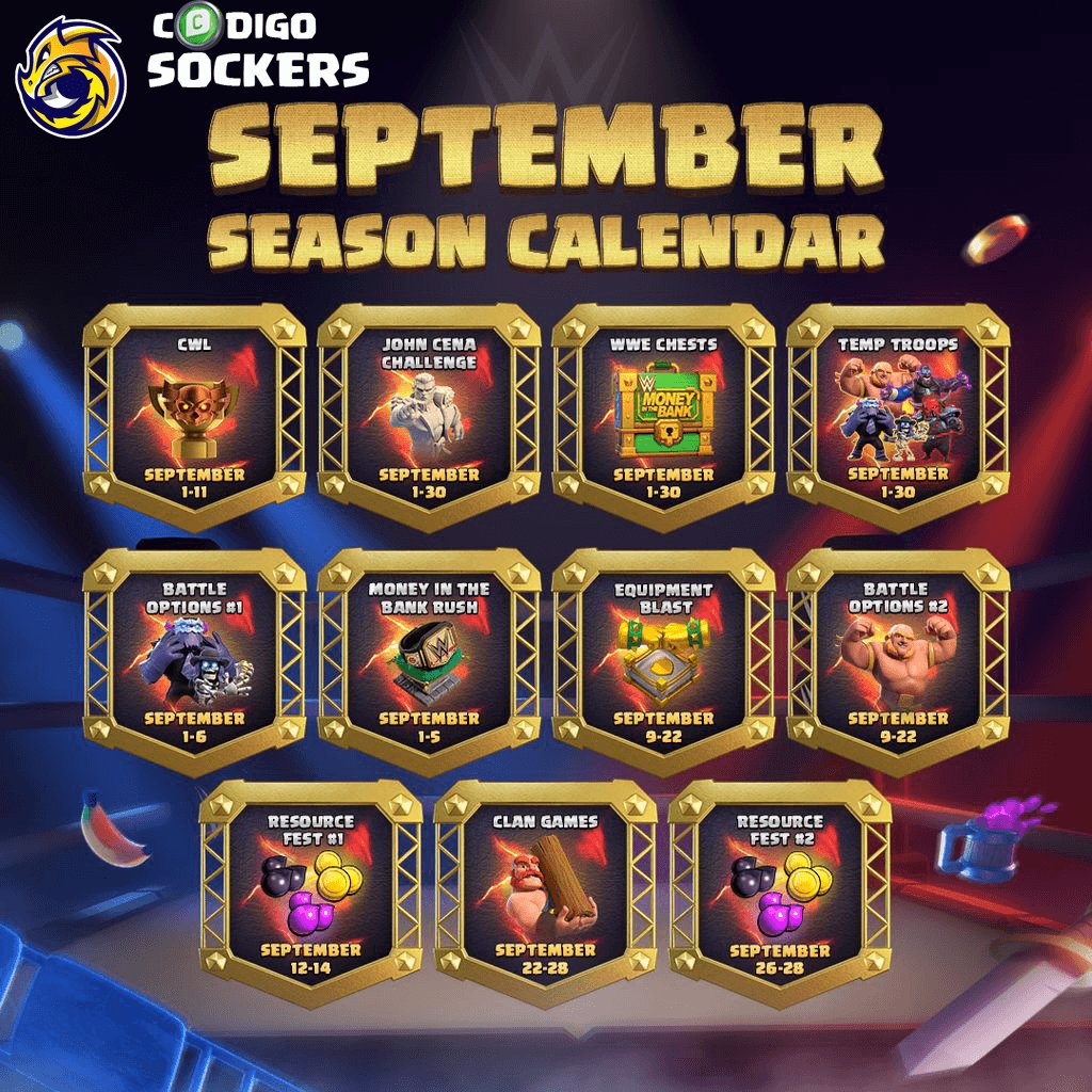Sockers_'s tweet photo. Calendario del mes de SEPTIEMBRE en #clashofclans https://t.co/LOgnfyTmAa