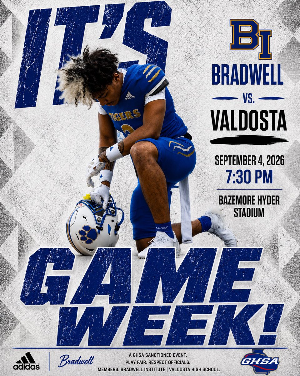 BradwellTigerz's tweet photo. ROAD TRIP TO Valdosta���

Bradwell heads to Valdosta on Friday to take on Valdosta High School.

🗓️Friday, Sept. 4
⏰ 7:00 pm
📍Valdosta,Georgia

#GoTigers https://t.co/iu0iQMndgp