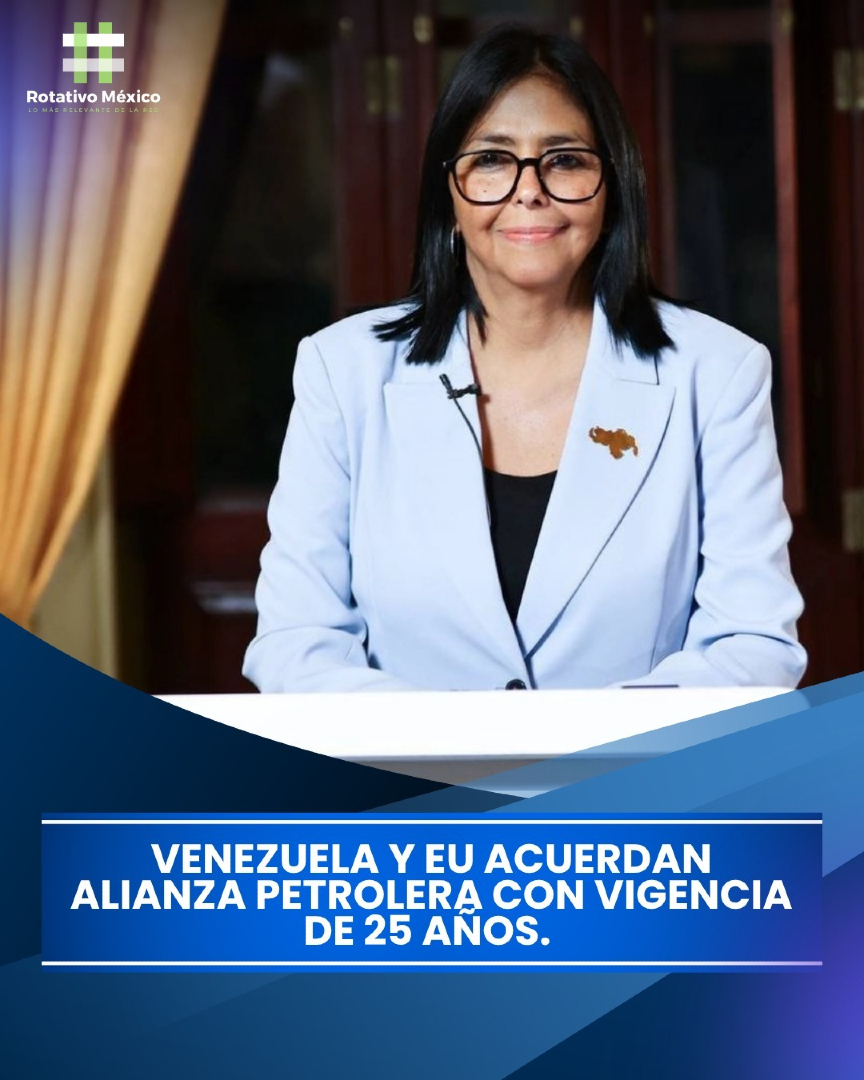 MexicoRotativo's tweet photo. Venezuela y Estados Unidos pactan una alianza petrolera de 25 años, con una meta de producción superior a 1.5 millones de barriles diarios y participación de capital y tecnología estadounidense.

#Venezuela #Petróleo #EstadosUnidos https://t.co/OyTcQFIzpR