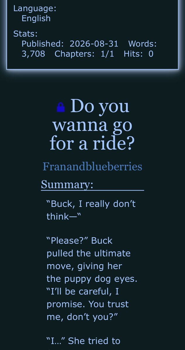 franniediazz's tweet photo. Yeah so… I did another thing

—Title: Do you wanna go for a ride?  

—Ranting: E 

—Word count: 3.7k (short one shot)

—Feelings realization, vaginal fingering, clit play, oral sex, love confessions

https://t.co/4e2mdjtf9j https://t.co/UALBXmB2Yc