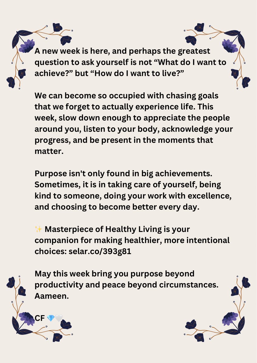 FausiyatOlolade's tweet photo. New Week β¨ Renewed Energy!
Stay Productive π
Stay Healthy π
Masterpiece Of Healthy Living Available On Selar β¬οΈ
https://t.co/EgXinbJy75
#CoachFauzzy #MasterpieceOfHealthyLiving #MOHL #WellnessForAll #HealthyLivingAdvocacy https://t.co/FCIK68p9cF