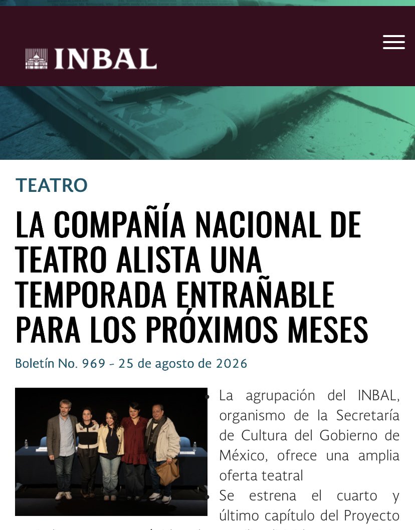 guadalupevegaa's tweet photo. 🎭#CNT ||~
¡Raza! Están todos invitados, #martesdepoesia de la Compañía Nacional de Teatro ahora con el maravilloso Mtro. Jaime Sabines.
Sea 🙏🏻💫
@fansdestacados
🎭💥 https://t.co/JMce7XC1Uo