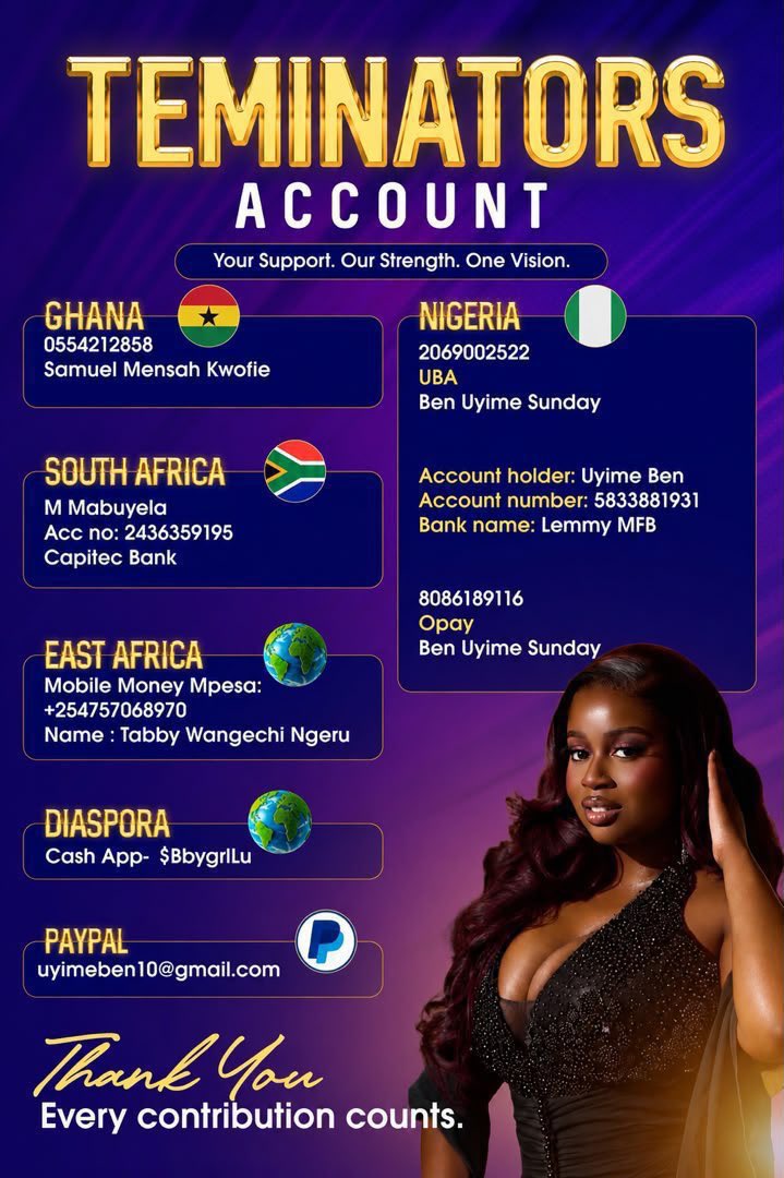 i_amtura's tweet photo. Terminators!!!!!!

This night is the night we show them who the best is 

This night we attack the poll with force 

We have bigger fish to fry now 

And we have to start voting this night 

Let’s not play catchup 

We have to start voting NOW 
VOTE FOR TEMI NKEM 🙏🏾

#BBNaija https://t.co/3v9vgG6Or8