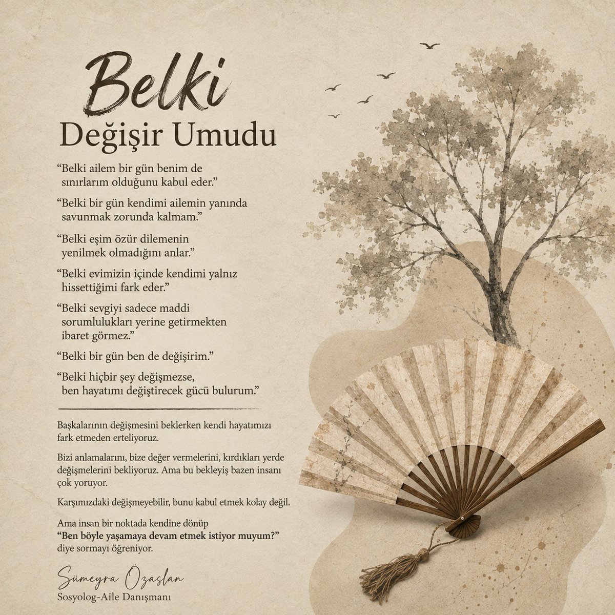 sumozaslan's tweet photo. #BelkiDeğişirUmudu #AileDanışmanlığı #İlişkiler #Sınırlar #ÖzFarkındalık #AileTerapisi #Sağlıklıİlişkiler #Değişim #RuhSağlığı #KendineDön https://t.co/1olagE8x0k