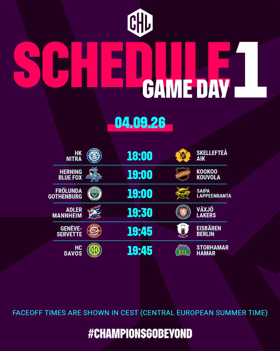 championshockey's tweet photo. 1⃣2⃣ teams ready to open their seasons tonight! ✌️

#ChampionsGoBeyond https://t.co/ln1U3ymXEi