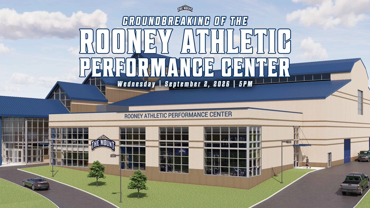 MountAthletics's tweet photo. ❗COMING WEDNESDAY❗

The groundbreaking of the Rooney Athletic Performance Center will be held this Wednesday at 5PM!

#GoMount https://t.co/mPcIJovKKD