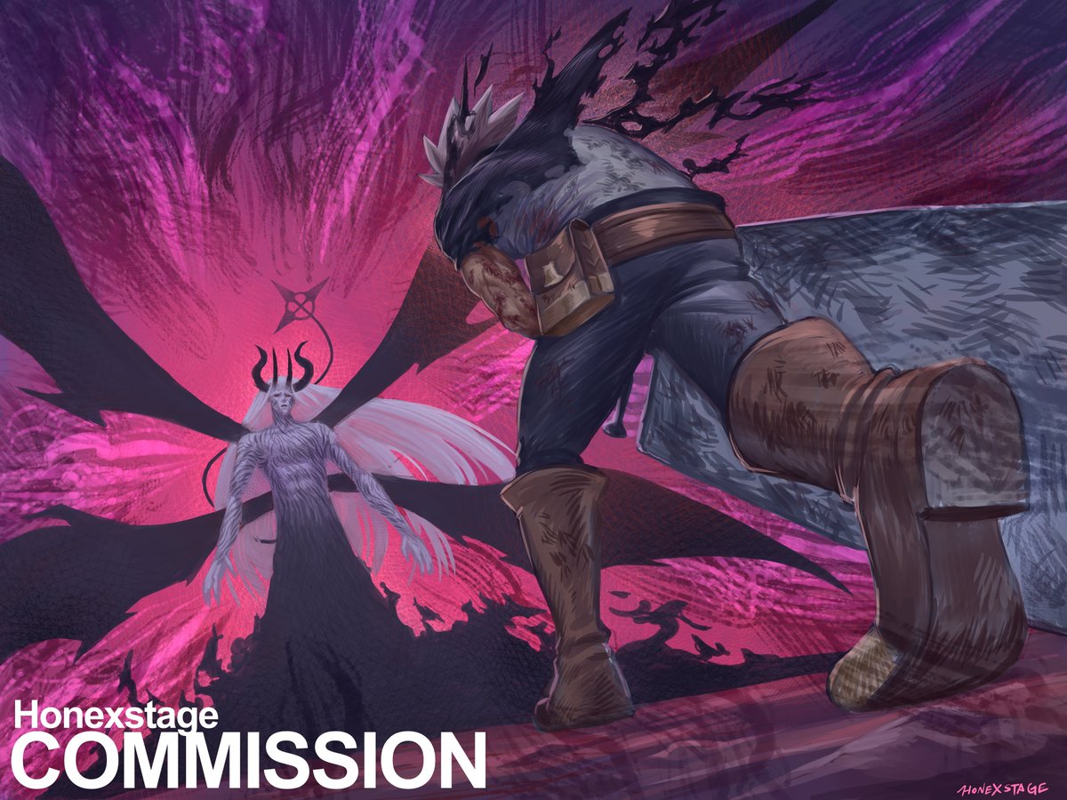 HoneXStage's tweet photo. Commission for @Welp_Here_We_Go 
Asta VS Lucifero https://t.co/jwEmiaY4fS