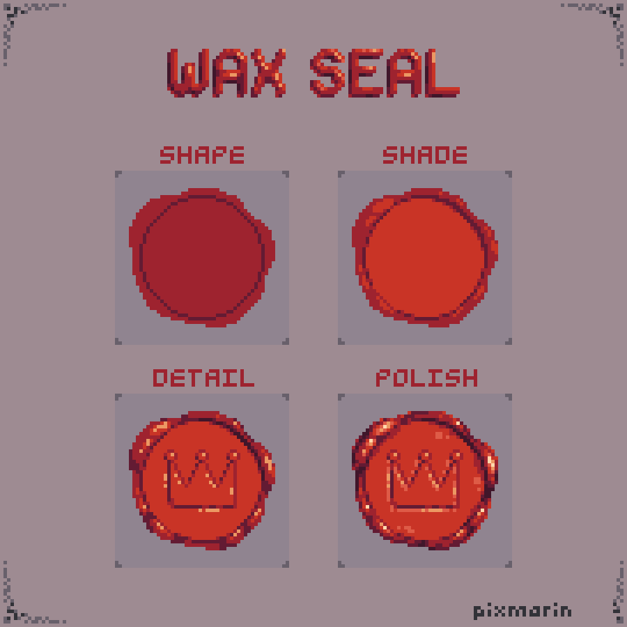pixmarin's tweet photo. This is how I draw a pixel wax seal 🫣 https://t.co/4Kz3pbwv2E