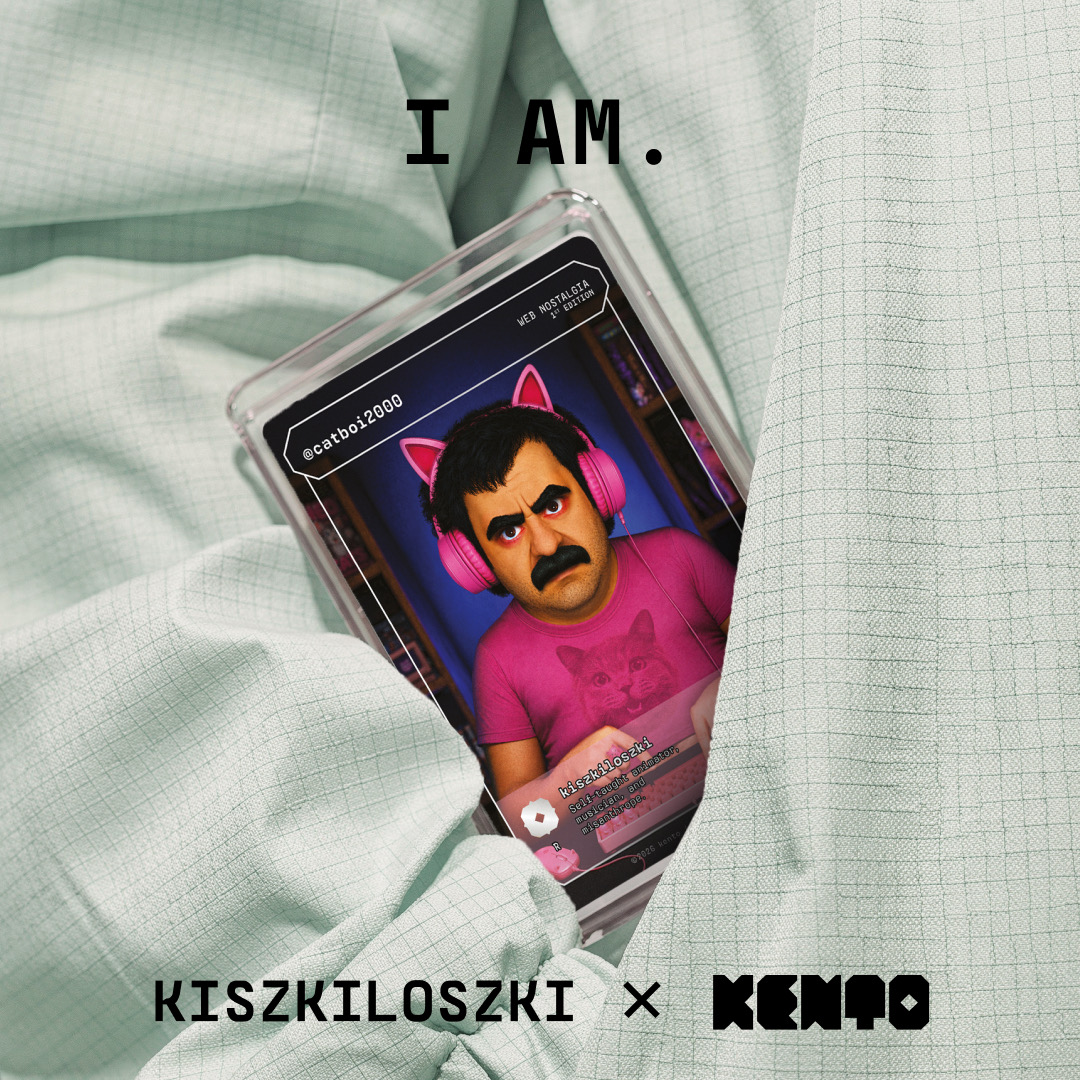 kiszkiloszki's tweet photo. Surprise mfrs and hello dear web friends 👁️

Happy to announce you'll be able to find not one, not two, but three new pieces by the Kiszkiloszki guy inside packs of physical Kento art cards.

'Season 01: Web Nostalgia' is launching this September on Kickstarter. 🔗👇

🖤 you all. https://t.co/EXVexQsXto