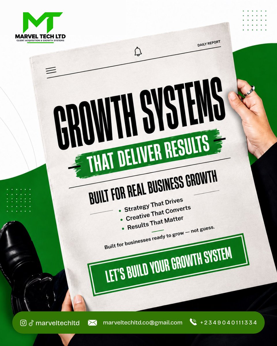 _atare444's tweet photo. @FIFAWorldCup Your business doesn’t need more noise. It needs a growth system that delivers.

At Marvel Tech, we combine strategy, ads, creatives, and conversion systems to turn attention into real customers.

Let’s build your growth system. 🚀

#MarvelTech #BusinessGrowth #LeadGeneration https://t.co/WdX8h3tLsZ