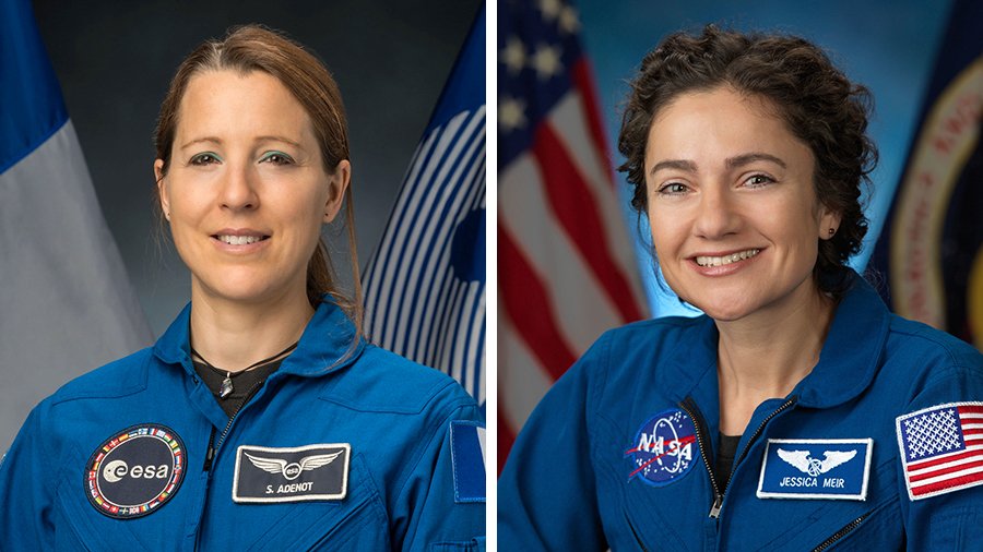 Space_Station's tweet photo. Astronauts Sophie Adenot of @ESA and Jessica Meir of @NASA are ready for a spacewalk set to begin at 8:30 a.m. EDT on Tuesday, Sept. 1, for navigation and science maintenance outside the orbital outpost. More... https://t.co/UyZomK0oKw https://t.co/lbjosF7Ff9