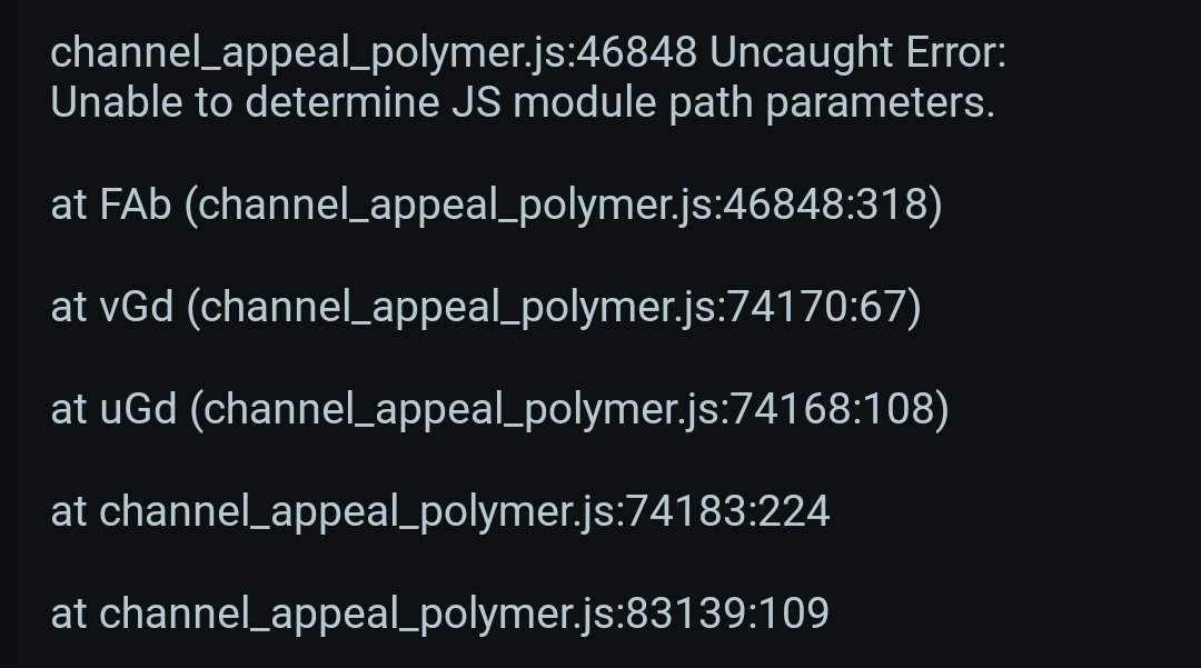TheRealPFRIEMA's tweet photo. Question @TeamYouTube YouTube studio now only shows a white page for my terminated channel. Seems to be happening to other people as well. https://t.co/OJRaRyKwEm

I'm seeing these errors in devtools. All the basic troubleshooting doesn't fix it. Might be a bug? https://t.co/kBVDNB2se5