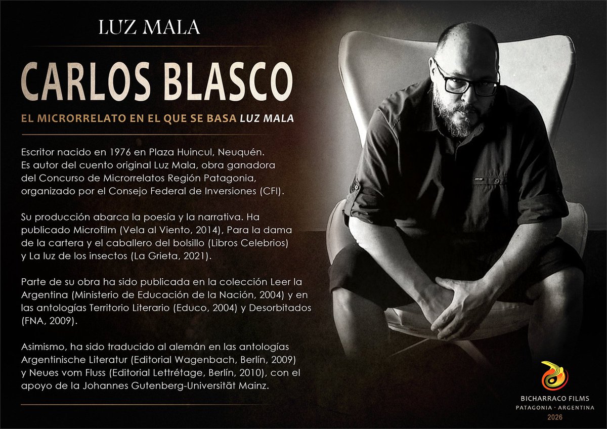 BicharracoCine's tweet photo. Luz Mala es una historia basada en un microrrelato escrito por Carlos Blasco. Su relato no solo nos permitió comenzar a construir todo este imaginario, sino que Carlos también nos acompañó de maneras fundamentales durante la realización de este corto.
¡Gracias Carlos! @blasco_c https://t.co/T9CQpRBtap