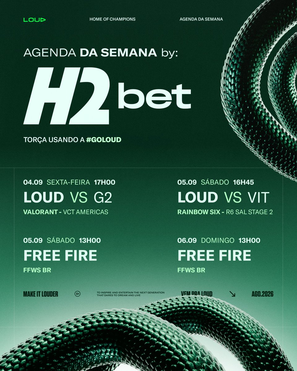 LOUDgg's tweet photo. Oiii, tá liberado soltar a agenda? 

A semana tá só começando e já temos alguns encontros marcados.

Já anota e manda aquele #goLOUD 👇 https://t.co/XqQuiHJaA5