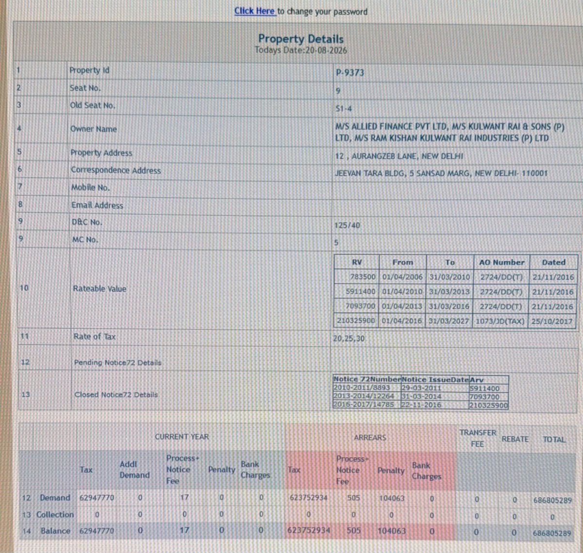 Tomarsaahas's tweet photo. Why shouldn’t the ₹68.68 crore NDMC Property Tax matter involving Property ID P-9373, Seat No. 9 be independently investigated?
The records raise a striking question:
If the 2016 Notice-72 record already showed an RV of ₹21.03 crore, how did the same property’s RV fall to just ₹96.26 lakh on 04 May 2026—and then return to ₹21.03 crore on 20 August 2026?
That is a variation of approximately ₹20.07 crore within the records.
During this period, the posting/work-allocation records of Shri Sumit Kumar Sharma, Sr. Asstt., Emp. Code 314196, associated with Seat No. 9, also warrant scrutiny.
The key questions are simple:
Which User ID changed the RV? When was the concerned system ID/access activated? Who authorized the change? Under which order? What happened between 04 May and 20 August 2026? And how did the subsequent assessment result in a Demand of ₹68.68 crore?
NDMC should make the complete system audit trail, user-access logs, assessment file, noting sheets, work-allocation records and relevant orders available for an independent examination.
This is not about presuming anyone’s guilt. It is about establishing how a property recorded at ₹21.03 crore in 2016 came to show ₹96.26 lakh in May 2026 and ₹21.03 crore again in August 2026.
The records should speak. The audit trail should speak. Let the facts come out.  @dwivedimk_ias @tweetndmc
 @tweetndmc
#NDMC #PropertyTax #AuditTrail #Investigation #Transparency #Accountability