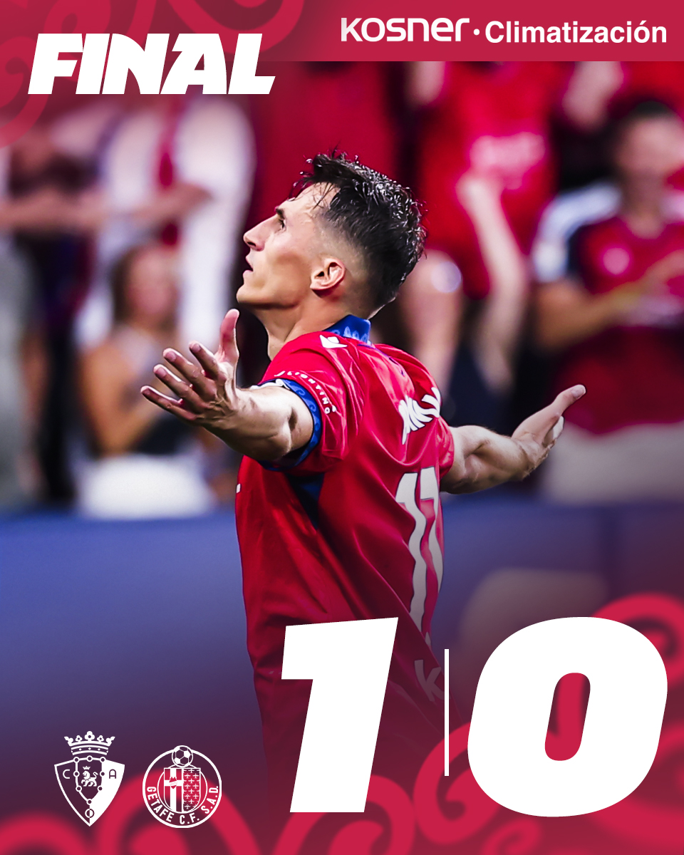 Osasuna's tweet photo. 🏁 FINAL

#OsasunaGetafe #MarcadorKosner https://t.co/TmReVVCdB6