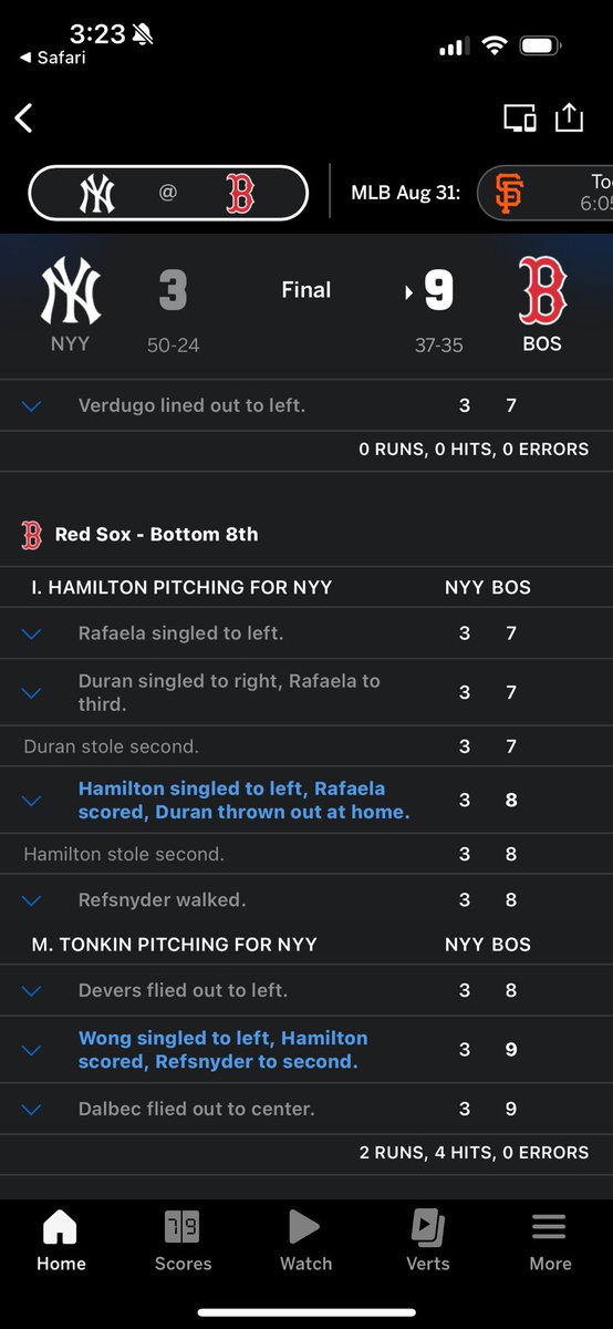 ncostanzo24's tweet photo. I don’t remember any Yankee fan complaining that the Red Sox were “playing the game the wrong way” when they stole nine bases on SNB in 2024

To summarize:

Stealing bases up 5 in the 8th = perfectly normal

Stealing bases up 6 in the 8th = you deserve to be hit with a pitch https://t.co/Wpr1xQZKGR
