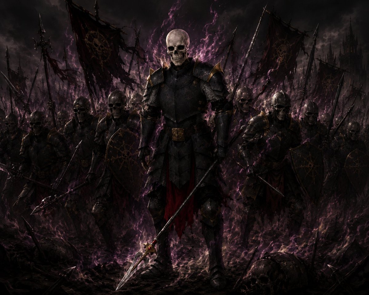 Ivel_Studio's tweet photo. Remember this guy! Well here's what ChatGPT redone for me!

#undeadarmy #smallartist #chatgpd #skeletonknight #digitalart https://t.co/Mbsif4TUJu