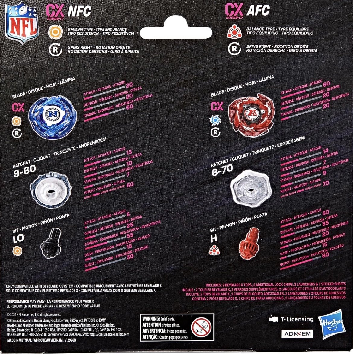 OnlyBeysYT's tweet photo. The NFC and AFC collb beys are a release if probably gonna avoid unless it just pops up at my local Walmart or something 😅

#beyblade 
#beybladeX
#ベイブレードX https://t.co/IuljCPkIxB