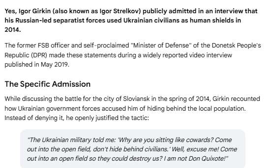 BurnerAccLULE's tweet photo. @DonaldRidomuns Wrong, Russia has admitted to using civilians as human shields infact this was their strategy to shoot at Ukraine from civilian areas so Ukraine would it have harder to hit them back. https://t.co/oQoq6CLt2X