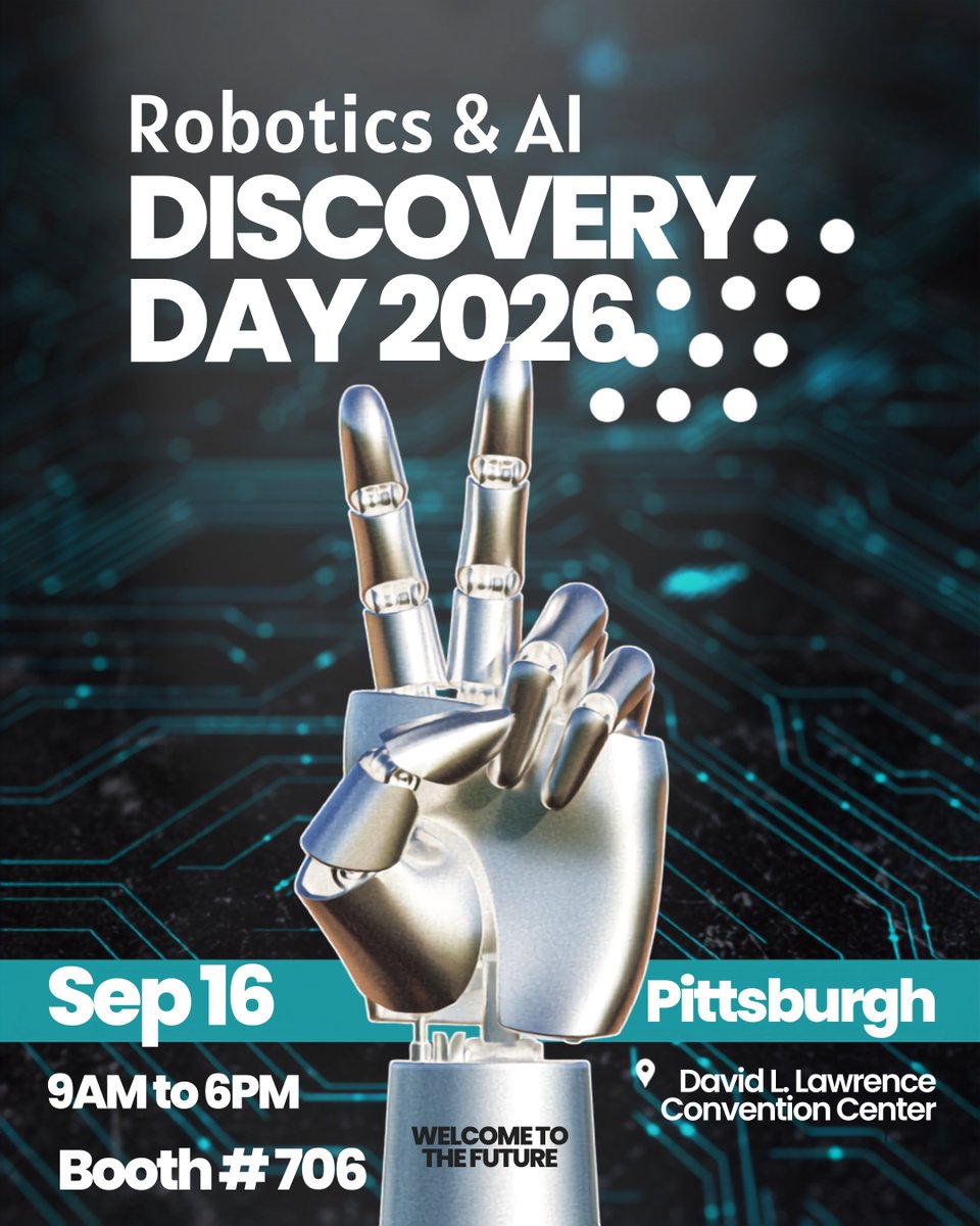 FOXIVTech's tweet photo. We will be at the Robotics &amp; AI Discovery Day in Pittsburgh tomorrow! Make sure to stop by our booth #706 and speak with our experts. #Robotics #AI #integration https://t.co/JWCYu7aJAt