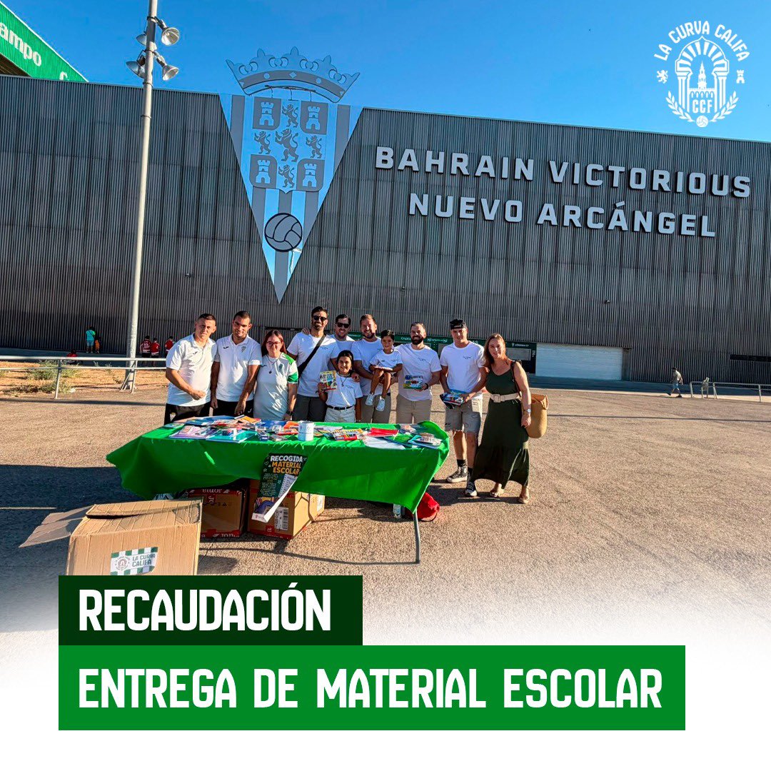 LaCurvaCalifa's tweet photo. El pasado domingo vivimos nuestra primera colaboración con la @FundaCordobaCF en la recogida de material escolar.
Desde La Curva Califa queremos aportar nuestro granito de arena siempre que podamos y apoyar este tipo de iniciativas que ayudan a nuestra comunidad.
@CordobaCF_ofi https://t.co/je4iidXDUg