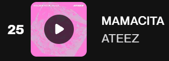 1024Shazam's tweet photo. shazam top Viral South Korea 🇰🇷              

MAMACITA - 25 ( NEW )

#ATEEZ #에이티즈 #エイティーズ https://t.co/0tF9Mf65JX