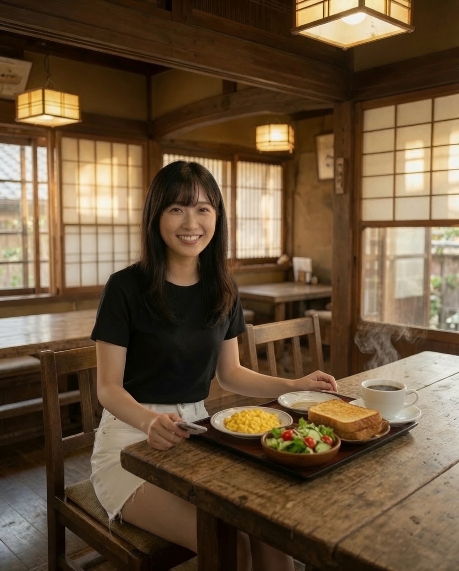 ryuto_shobo's tweet photo. 第12回 朝ごはん亭

コピーライター・高橋莉華が向かったのは、朝しか営業しない、朝ごはん専門の古民家カフェ。
和食定食と洋食定食が選べず、相沢さんと半分こ。焼き鮭とふわとろエッグを両方堪能。
「朝から欲張りってことで」
ちょっと贅沢な一日の始まりです。
(撮影:相沢冠) https://t.co/FpE9x55tDC