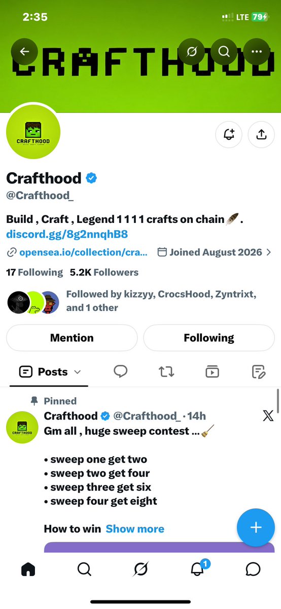 Web3WizCraft's tweet photo. @Crafthood_ @honzomomo 0xba96f612cb565aeb5b66fdedf2a4d3cf84305552 https://t.co/LOj5JYUBQr