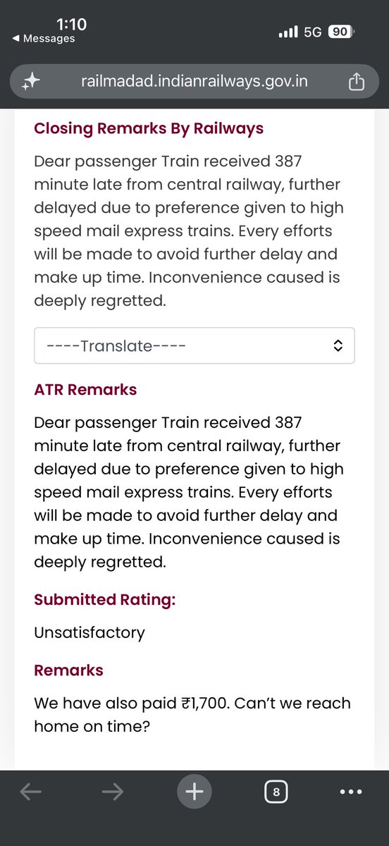 Dipendra0080's tweet photo. Ye hai aapka reply 
@RailwaySeva @WesternRly @RailMinIndia https://t.co/sB1U4uQITc