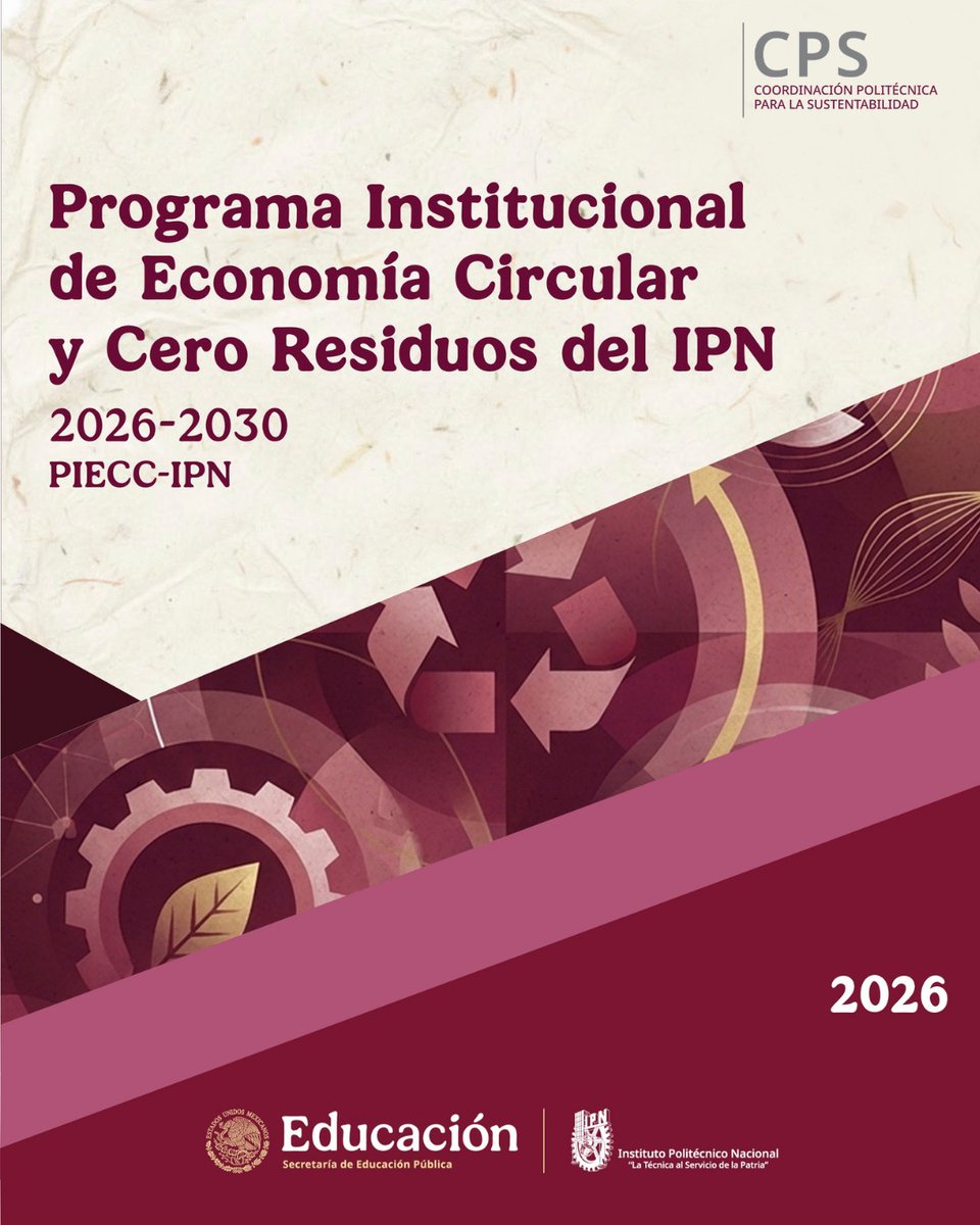 IPN_MX's tweet photo. 🌱 Ya puedes consultar en la página de @cpsipnmx, el Programa de Economía Circular y Cero Residuos del IPN #PIECC, para que todas nuestras dependencias definan acciones de decisión, separación y gestión de materiales para hacer del #Politécnico una institución más limpia. ♻️💚
https://t.co/GyOTIXCo3d