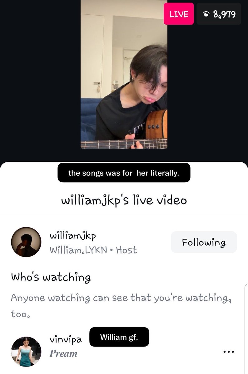 JoongEstRest's tweet photo. #williamjkp #lykn #williamest Imagine being in the middle of doing fanservice, promoting your series, but your only concern is whether your girlfriend is watching your livestream. 😂
Imagine this:u’re there in all of her livestreams. No matter what she’s doing,u have to be there. https://t.co/VNJvccUBMv