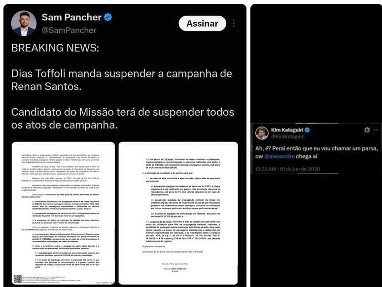 MarPetrucelli's tweet photo. Vou confessar uma coisa: eu até cheguei a pensar em me solidarizar com o Renan Santos.
Mas aí eu me lembrei de que o MBL sempre defendeu a juristocracia do STF, achando que isso só atingiria os bolsonaristas. 
E mais: essa moçada não precisa de solidariedade, já que, segundo o Kim Katacoquinho, eles têm um parça chamado Alexandre!
